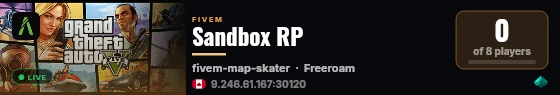 Sandbox RP live status badge