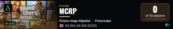 MCRP live status badge