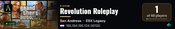 Revolution Roleplay live status badge
