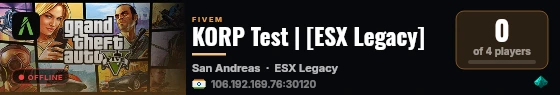 KORP Test | [ESX Legacy] live status badge