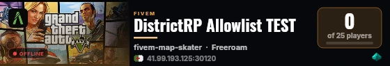 DistrictRP Allowlist TEST live status badge