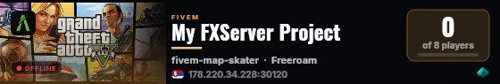 My FXServer Project live status badge
