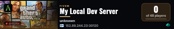 My Local Dev Server live status badge