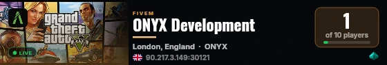 ONYX Development live status badge