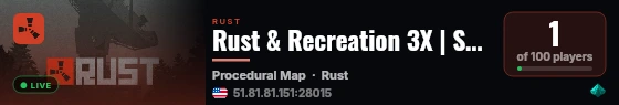 Rust & Recreation 3X | Solo/Duo/Trio | Noob Friendly | R&R live status badge