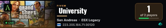  University live status badge