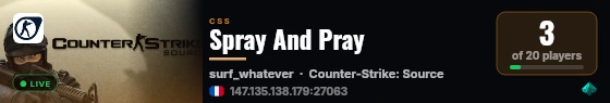 Spray And Pray live status badge