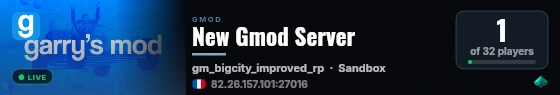 New Gmod Server live status badge