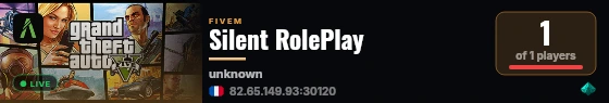 Silent RolePlay live status badge