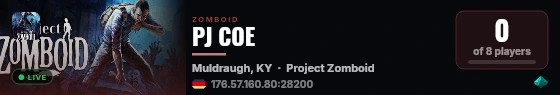 PJ COE live status badge