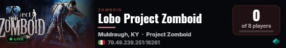 Lobo Project Zomboid live status badge