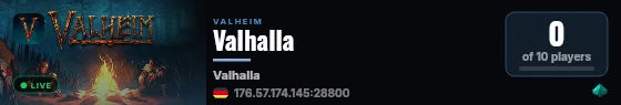Valhalla live status badge