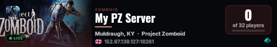 My PZ Server live status badge