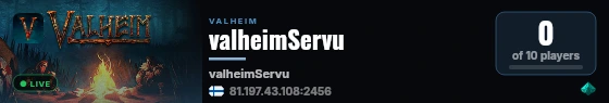 valheimServu live status badge