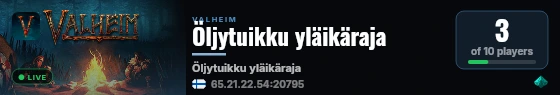 Öljytuikku yläikäraja live status badge