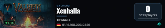 Xenhalla live status badge