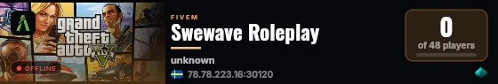 Swewave Roleplay live status badge
