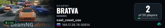 BRATVA live status badge