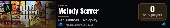 Melody Server live status badge