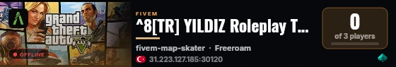^8[TR] YILDIZ Roleplay Türk Tema^8 live status badge