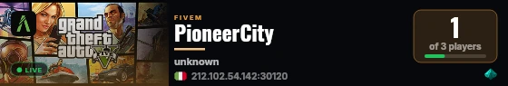 PioneerCity live status badge