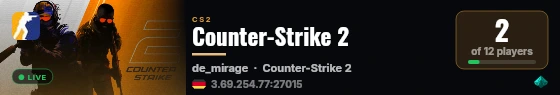 Counter-Strike 2 live status badge