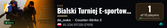 Bialski Turniej E-sportowy | COUNTER-TERRORISTS vs team_Kraken live status badge