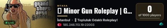 █ Minor Gun Roleplay | Gerçekçi Gun  Roleplay Deneyimi | (Turk/Türk) live status badge