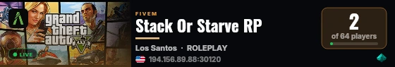 Stack Or Starve RP live status badge