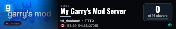 My Garry's Mod Server live status badge