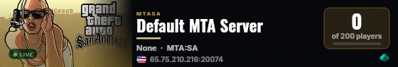Default MTA Server live status badge