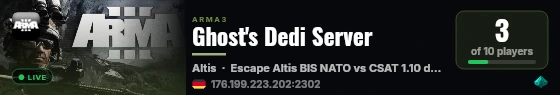 Ghost's Dedi Server live status badge