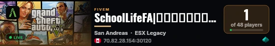 SchoolLifeFA|⎯⎯⎯⎯⎯⎯↭🡺|Meilleur↭Server↭School|🡸↭⎯⎯⎯⎯⎯⎯ live status badge