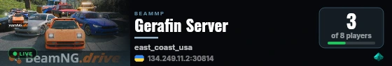 Gerafin Server live status badge