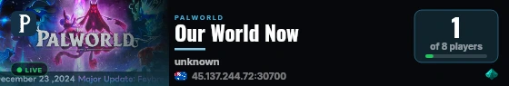 Our World Now live status badge