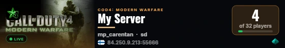 My Server live status badge