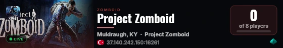 Project Zomboid live status badge