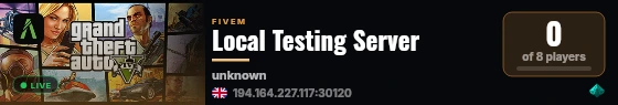 Local Testing Server live status badge