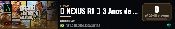 💙 NEXUS RJ ➺ 3 Anos de História 💙 live status badge