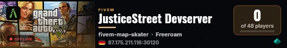 JusticeStreet Devserver live status badge