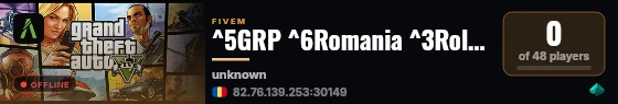 ^5GRP ^6Romania ^3Roleplay live status badge