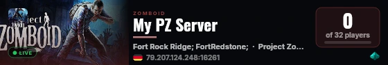 My PZ Server live status badge