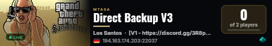 Direct Backup V3 live status badge