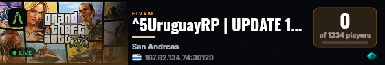 ^5UruguayRP | UPDATE 15/05 live status badge