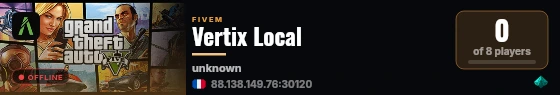 Vertix Local live status badge