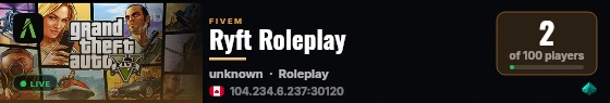 Ryft Roleplay live status badge
