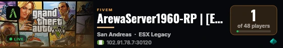 ArewaServer1960-RP | [ESX Legacy] live status badge