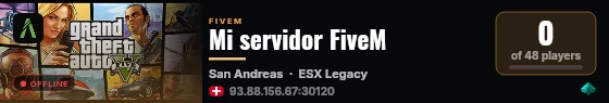 Mi servidor FiveM live status badge