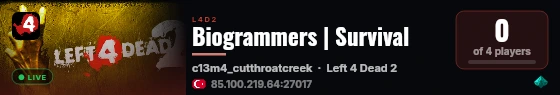 Biogrammers | Survival live status badge