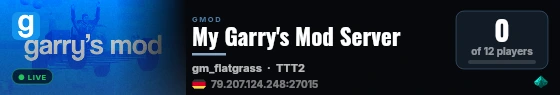 My Garry's Mod Server live status badge
